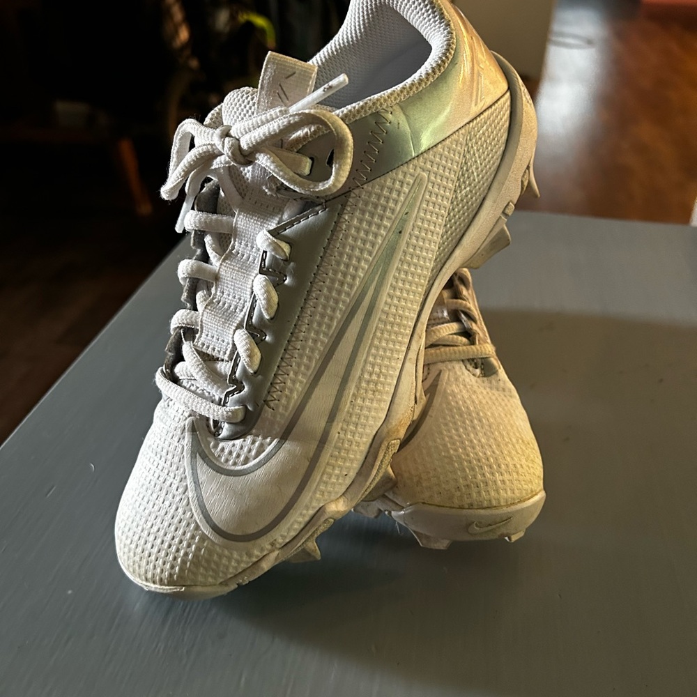 Nike White and Silver football Cleats